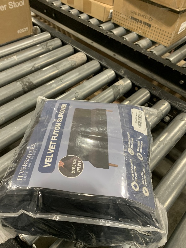 Photo 1 of H.VERSAILTEX Velvet Futon Cover Armless Sofa Covers Sofa Bed Covers Stretch Futon Couch Cover Sofa Slipcover Furniture Protector Thick Soft Form Fitted Stay in Place, Black