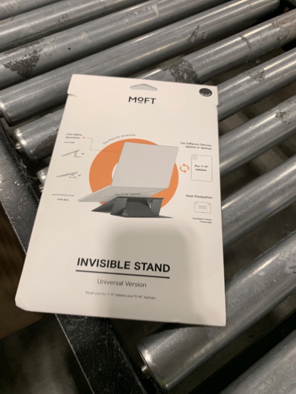 Photo 1 of MOFT Invisible Laptop Stand for Desk, Stick-Free Tablet and Computer Stand with Dual-Angle, Foldable&Portable Laptop Riser Holder, Fits 7-11" Tablets&11-14" Laptops, Jet Black (Non-Adhesive Version)