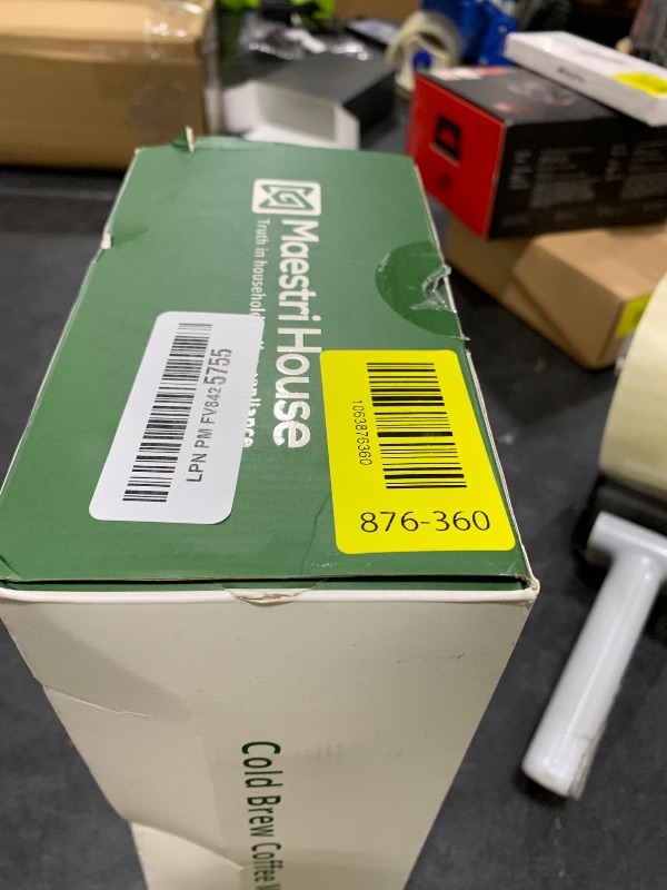 Photo 1 of Maestri House Compact Cold Brew Coffee Maker, 40oz Iced Tea and Coffee Maker Brewer Space Saving Tritan Pitcher, 350 Mesh Filter, 100% Leak-Proof