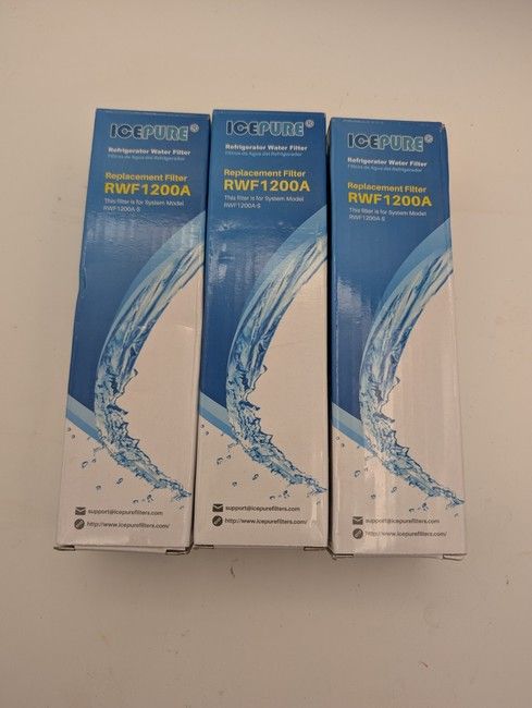 Photo 1 of 3 Pack NIB IcePure Refrigerator Water & Ice Replacement Filter - RWF1200A