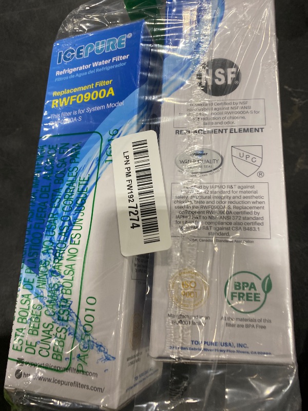 Photo 1 of 3 Pack NIB IcePure Refrigerator Water & Ice Replacement Filter - RWF1200A