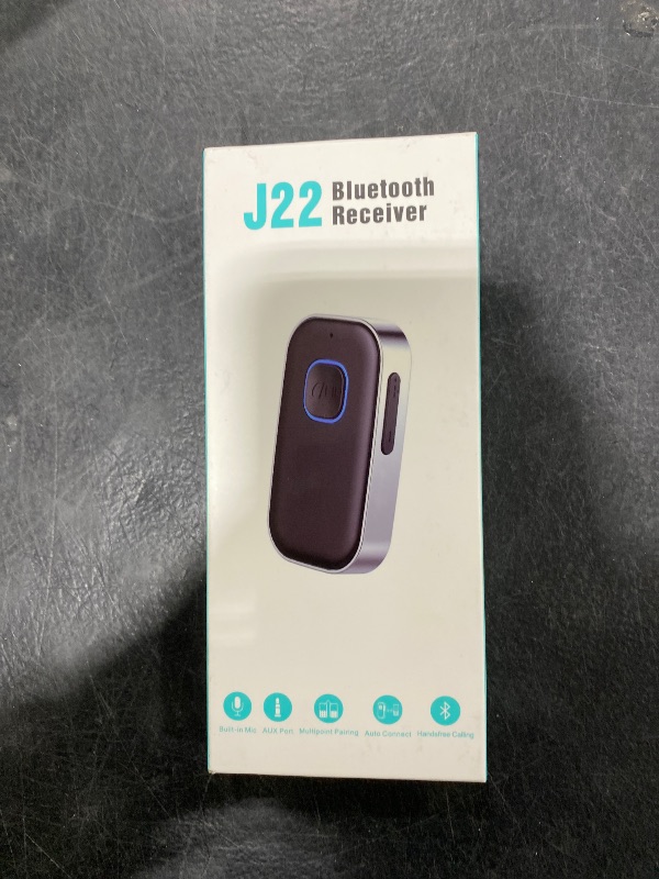 Photo 1 of COMSOON Bluetooth Receiver for Car, Noise Cancelling 3.5mm AUX Bluetooth Car Adapter, Wireless Audio Receiver for Home Stereo/Wired Headphones, Hands-Free Call, 16H Battery Life - Black+Silver