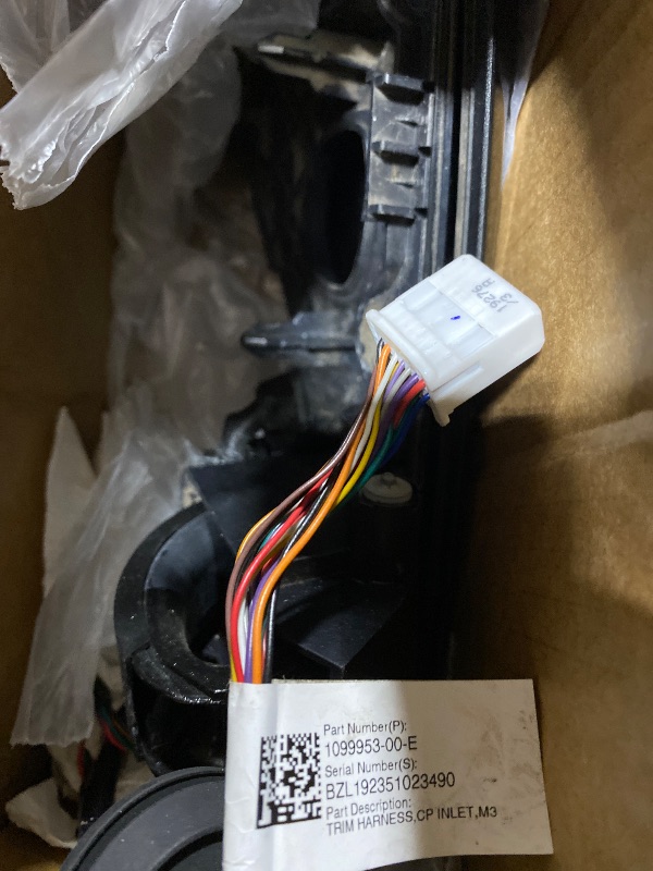 Photo 1 of Charging Port Door Cover Charging Port Cover Rear Left Side Fit For Tesla Model 3 Model Y 2017-2023, Charging Port Left Trim Replace 1525134 1525134-00-A 1525134-00-C 1476608-00-F 148844-00-A