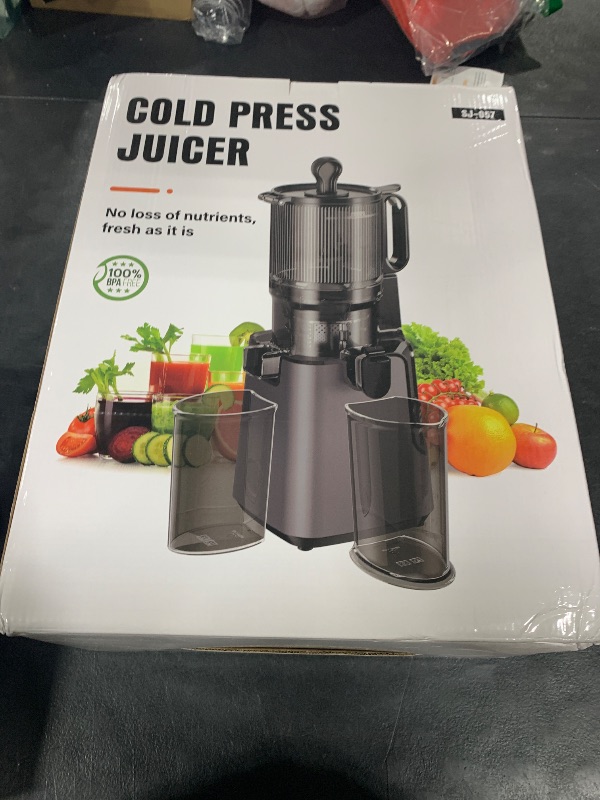 Photo 1 of Juicer Machines with 5.8" Large Feed Chute, Cold Press Juicer for Whole Vegetables and Fruits 400W, Slow Masticating juicer Easy to Clean Juice Extractor Machine High Juice Yield