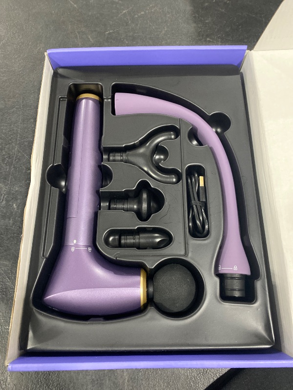 Photo 1 of CAREKING 2-in-1 Detachable Muscle Massage Gun Deep Tissue with 20'' Extension Handle, Back and Neck Massager for Pain Relief, Handheld Massager for Shoulder Lower Back Leg Waist, Purple