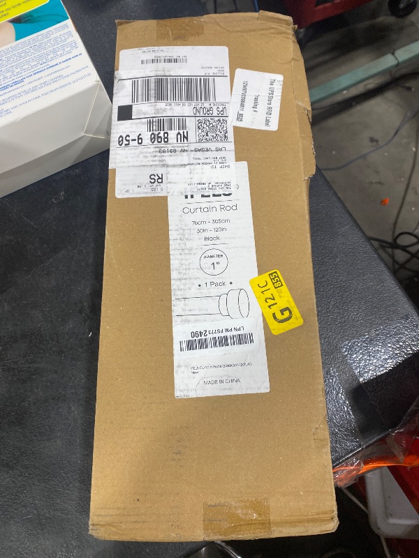 Photo 1 of IFELS Heavy Duty Curtain Rods for Windows 66 to 120 Inch,1 Inch Adjustable Black Curtain Rod with Easy Installation and Modern Design,Decorative Long Drapery Rods with Metal Finials (A1,Black,30-120")