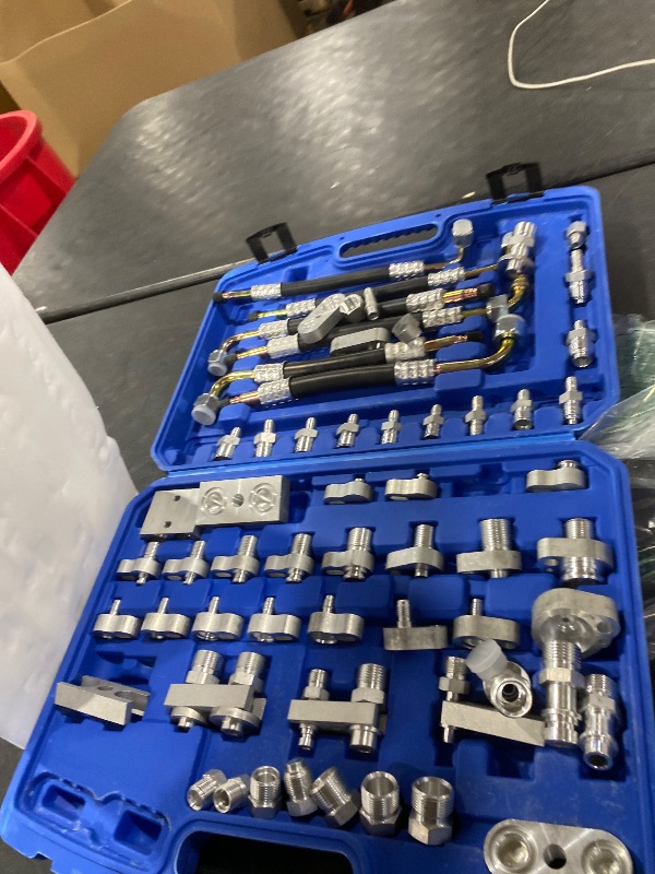 Photo 1 of YFIXTOOL 56PCS Automotive Air Conditioner Leak Test Kit, Air Conditioning Leak Detector, A/C Compressor Detection Repair Tool Kit