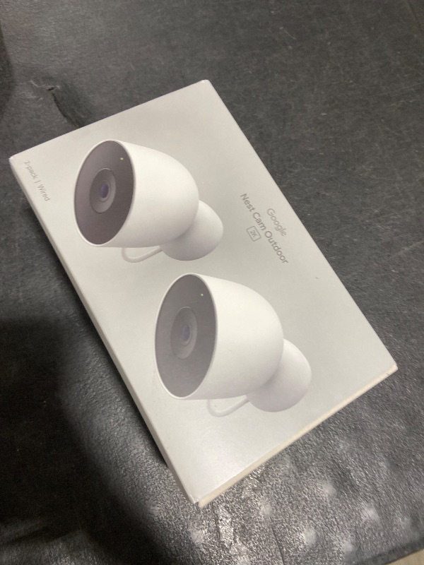 Photo 1 of Google Nest Cam Outdoor (Wired, 2nd Gen) - 2 Pack - Security Camera with 2K Video and Gemini, Night Vision, 2-Way Audio - Works with Google Home - 2025 Model - Snow