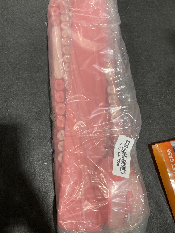 Photo 1 of Wireless Keyboard and Mouse Combo, Typewriter Keyboard with Magnetic Wrist Rest, Full-Size Retro Round Keycaps, Smart-Sleep, 2.4GHz Stable Connection for Mac/Windows/PC, Trueque(Blush Pink)