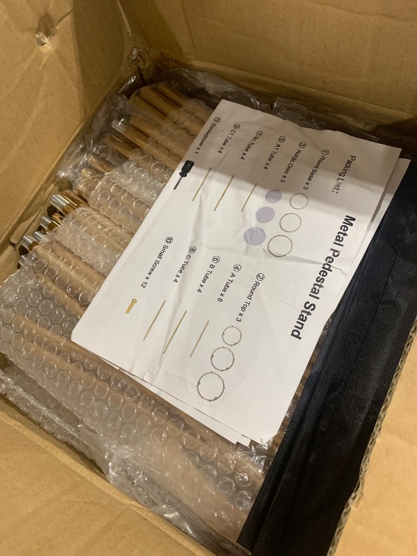 Photo 1 of 3PCS Cylinder Pedestal Stands for Parties, Gold Metal Plant Round Cylinder Stands for Party Flowers, Display Columns Pedestal Stand Cylinder Tables for Vases Birthday Party Backdrop Decorations