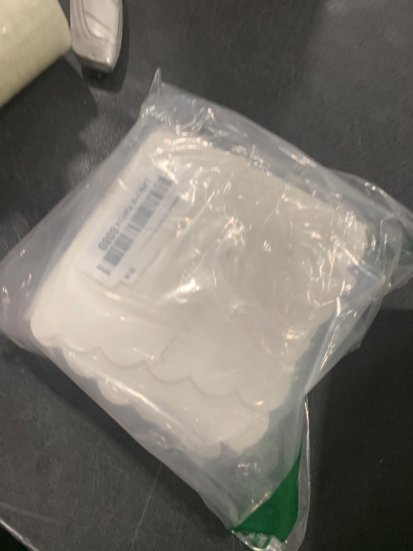 Photo 1 of 100 White Scalloped Cocktail Napkins, 3 Ply 5 x 5 Inch Beverage Napkins Paper Napkins Disposable Luncheon Napkins for Wedding Birthday Party Bridal Anniversary Baby Shower