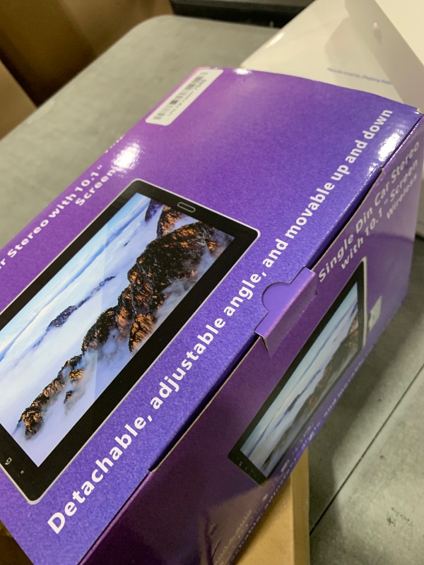 Photo 1 of 10.1 Inch Single Din Car Radio Stereo with Wireless CarPlay&Android Auto, Detachable Touch Screen Radio with Mirror Link AM/FM Radio Bluetooth EQ Audio SWC+Backup Camera+MIC