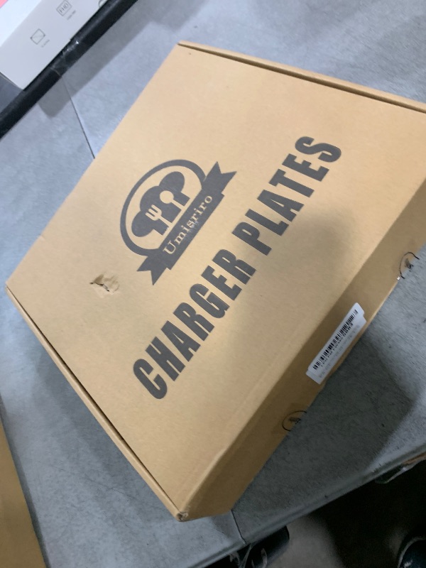 Photo 1 of Umisriro Antique Silver Charger Plates Embossed Rim, 13 Inch Dinner Plate Chargers Round Server Ware. Set of 6 Plastic Charger for Dinner, Wedding, Elegant Tableware Decor