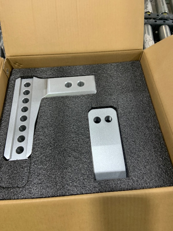 Photo 1 of METOWARE Adjustable Trailer Hitch - Aluminum Drop Hitch Fits 2.5-Inch Receiver - Heavy Duty Tow Hitch with 6-Inch Drop/Rise for Truck (18,000 LBS GTW), Double Stainless Steel Locks & Hitch Pin