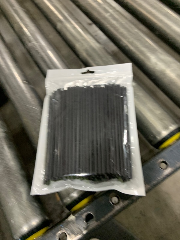 Photo 1 of 100 Pcs Black Cocktail Straws, 5.12 Inch Short Disposable Plastic Drink Straws Small Short Drinking Straw for Whiskey Bar Club Cocktail Cold Drinks, Cups Travel Mugs Crafts Home Bars Use