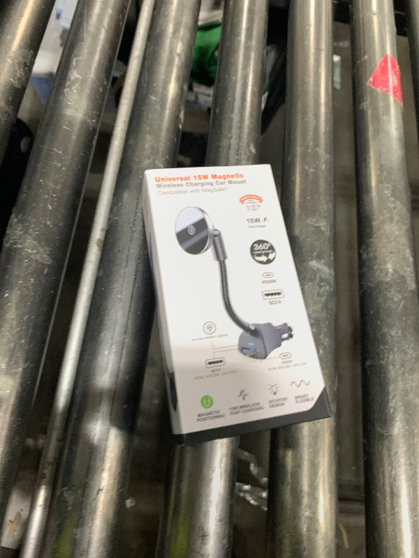 Photo 1 of for Mag-Safe Car Mount Charger 15W iPhone Wireless Car Cigarette Lighter Phone Charger, Cigarette Lighter Phone Mount with Dual Port PD&QC3.0 Fast Charging for iPhone 17 16 15 Pro Plus Max 14 13 12