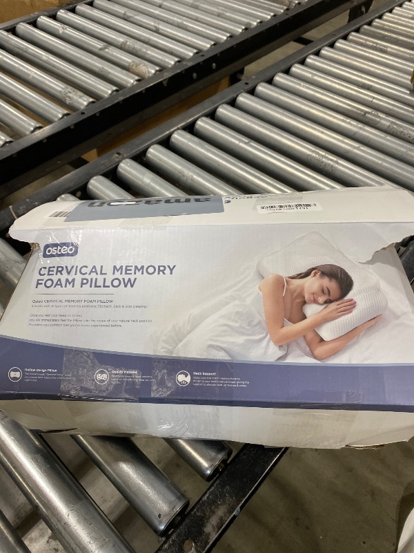 Photo 1 of Osteo Cervical Pillow for Neck Pain Relief, Hollow Design Odorless Memory Foam Pillows with Cooling Case, Adjustable Orthopedic Bed Pillow for Sleeping, Support for Side Back Sleepers