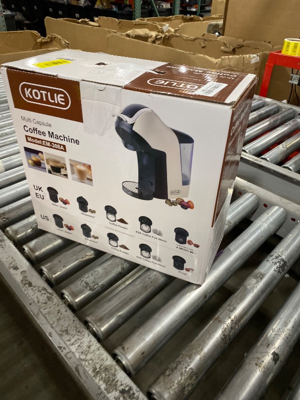 Photo 1 of KOTLIE Single Cup Coffee Maker, Multi Capsule Machine Compatible With Various Capsule Types, 4 Temperature Settings, 7 Water Volume Levels,19 Bar(Glossy White)