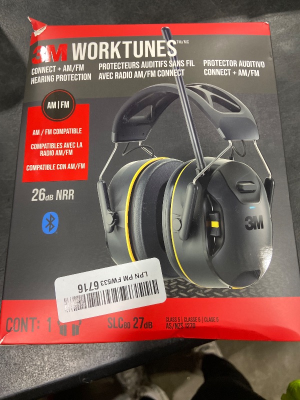 Photo 1 of 3M WorkTunes Connect + AM/FM Wireless Hearing Protector with Bluetooth Technology, Bluetooth Hearing Protection with a 26 dB Noise Reduction Rating