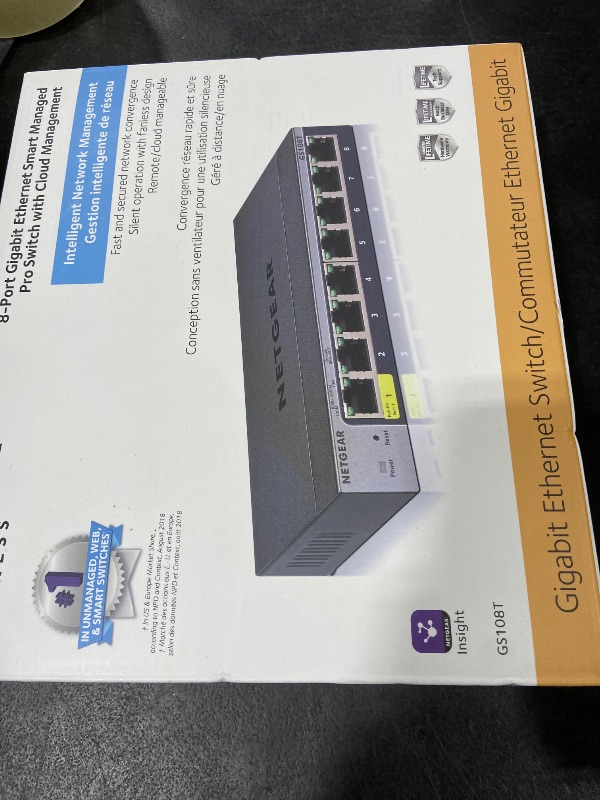 Photo 1 of NETGEAR 5-Port Gigabit Ethernet Easy Smart Managed Essentials Switch GS305E - Desktop or Wall Mount, Home Network Hub, Office Ethernet Splitter