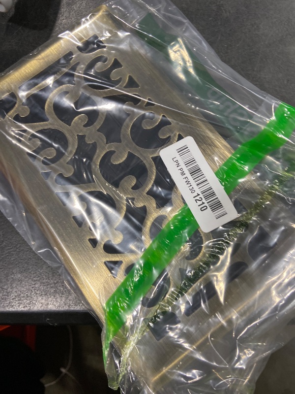 Photo 1 of Howeall 4x8 Inches Heavy Duty Walkable Floor Register - Easy Adjust Air Supply Lever Decorative Floor Vent Covers, Savannah Design Vent Covers for Home - Antique Brass