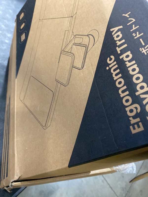 Photo 1 of Klearlook Upgraded Adjustable Keyboard Tray for Above Desk & Under Desk Use - Ergonomic Sit-Stand Keyboard Riser with 360° Rotation, 24.4"×10" Keyboard Stand with Wrist Rest & Storage Drawer - Black