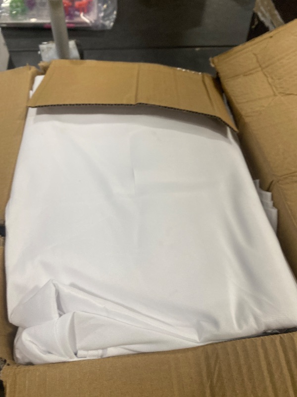 Photo 1 of 10 Pack White Round Tablecloths, 120 Inch Stain Resistant and Wrinkle Polyester Fabric Washable Table Clothes Cover for Kitchen Dining, Wedding, Reception Banquet, Birthday Party, Buffet Restaurant