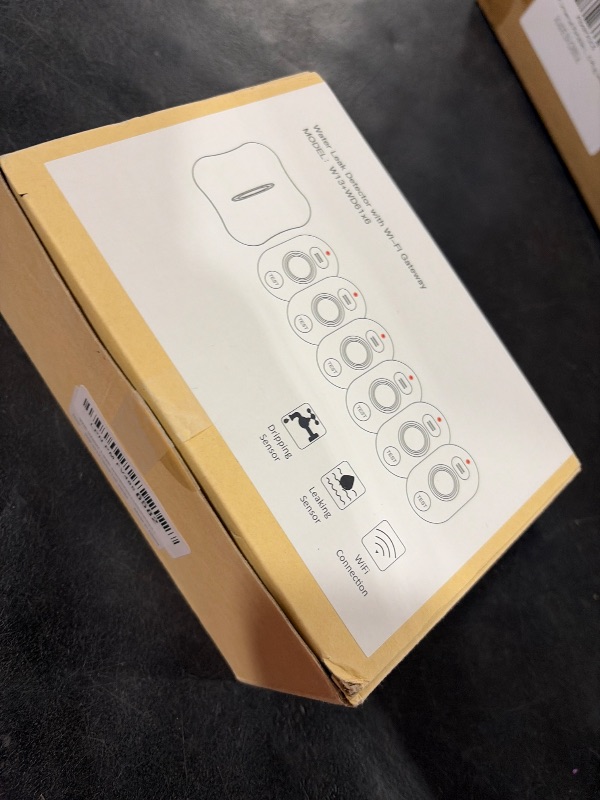 Photo 1 of WiFi Water Leak Detector for Home with App Notification, 1 2.4Ghz Gateway + 6 WD61 Sensor, 120dB Water Flood/Drip Alarm for Basement/Kitchen/Bathroom/Toilet/Laundry Room,Sink/Pipe/Faucet Leakage Alert