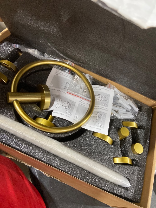 Photo 1 of 10 Pieces Brushed Gold Bathroom Hardware Towel Bar Set for Bathroom Wall, 23.6Inch Bathroom Accessories Set Upgraded Bathroom Towel Holder, Stainless Steel Towel Racks Bathroom Wall Mounted