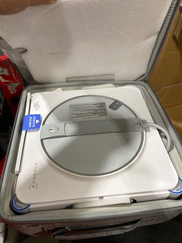 Photo 1 of ECOVACS WINBOT W2S Window Cleaning Robot, Intelligent Edge-to-Edge Cleaning with TruEdge Scrubbers, 3 Water Nozzles, 10-Level Safety System, Win-SLAM 4.0 Route Planning, Even Climbing System