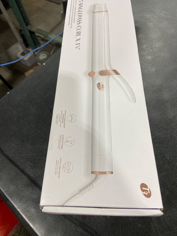 Photo 1 of T3 SinglePass Curl X Extra-Long Barrel Curling Iron with 9 Heat Settings and Ceramic Barrel for Fast Styling and Lasting Results on All Hair Types