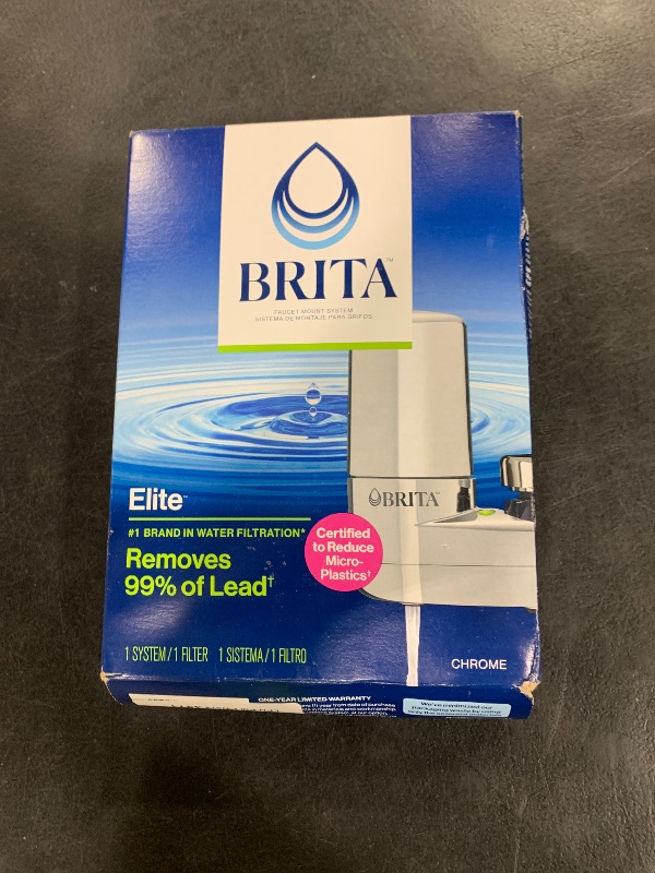 Photo 1 of Brita Faucet Mount Water Filter System, Chrome, No-Wait Filtration, Easy Install, Multi-Use Tap Water Filter for Kitchens, Bathrooms & Small Spaces