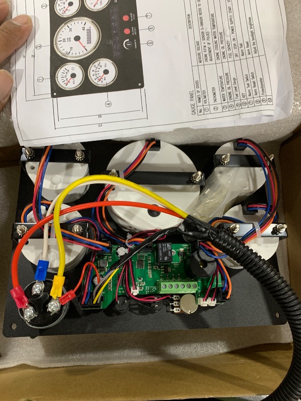 Photo 1 of Comprehensive Marine Instrument Panel with 5 Gauge Set Tachometer Fuel Temperature Oil Pressure Voltmeter for Boats and Yachts A00-00141