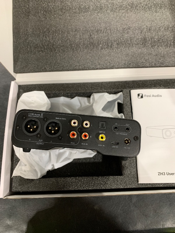 Photo 1 of Fosi Audio ZH3 DAC Headphone Amp, Fully Balanced Preamp with AKM4493SEQ XMOS XU316 PCM 768kHz for Amplifiers, USB/Optical/COAX/RCA/12V Trigger Input, XLR/RCA/4.4mm/6.35mm Output with Remote