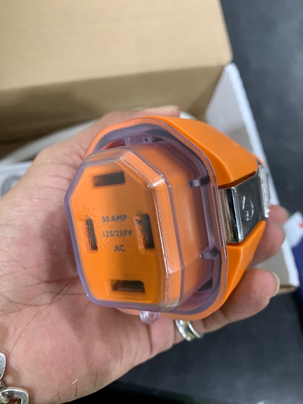 Photo 1 of SmartPlug C50044L515W 50A to 15A Female Connector – Heavy-Duty Plug Adapter for RV, Campers, Boats & Trailers – Secure Locking Connector, Weatherproof Design, and Reliable Shore Power Plug (White)