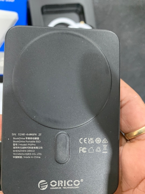 Photo 1 of ORICO BookDrive 2TB Magnetic External SSD with SD/TF Card Reader, PD 100W Charging, Type-C Audio Interface for Laptop & USB-C Smartphone - Magsafe Portable SSD, 1000MB/s for USB 3.2 Gen2 -P10PRO