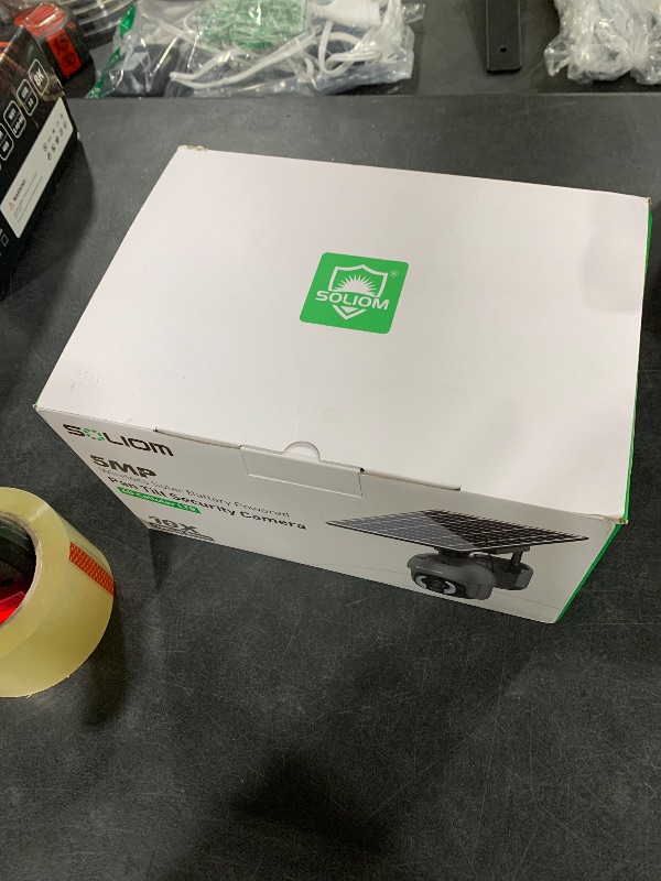 Photo 1 of **USED, INCOMPLETE** SOLIOM 5MP Security Camera Outdoor with 10X Optical Zoom, 4G LTE Cellular Security Cameras for Home Security with Battery & Solar Powered, Human Detection, Spotlight Color Night Vision, New S600-C10X