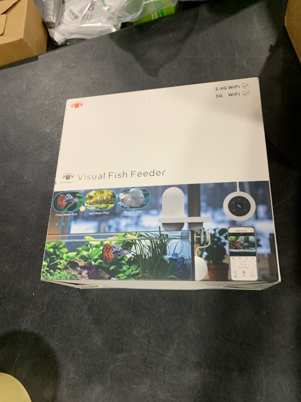 Photo 1 of Pawfly WiFi Automatic Fish Feeder for Aquariums, Smart Auto Fish Food Dispenser with App Control 2.5 K HD Video & Timer, 230 mL Vacation Feeder for Powder Pellets & Small Pillars, USB Powered