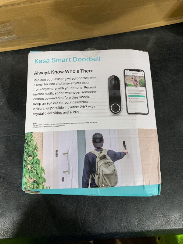 Photo 1 of Kasa Smart Video Doorbell Camera Hardwired w/Chime, 2K Resolution, Always-on Power, Night Vision, 2-Way Audio, Real-Time Notification, Cloud & SD Card Storage, Works w/Alexa & Google Home (KD110)