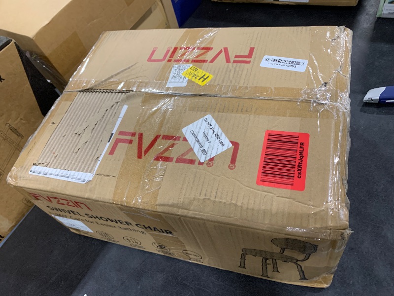 Photo 1 of Fvzzin Swivel Shower Chair, 360° Non-Slip Shower Seat with Backrest for Elderly and Disabled, Height Adjustable Rotating Tub Transfer Bench for Seniors Bathroom Inside Shower(White)