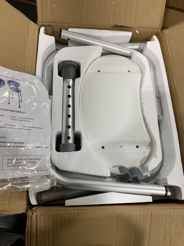 Photo 1 of Fvzzin Swivel Shower Chair, 360° Non-Slip Shower Seat with Backrest for Elderly and Disabled, Height Adjustable Rotating Tub Transfer Bench for Seniors Bathroom Inside Shower(White)