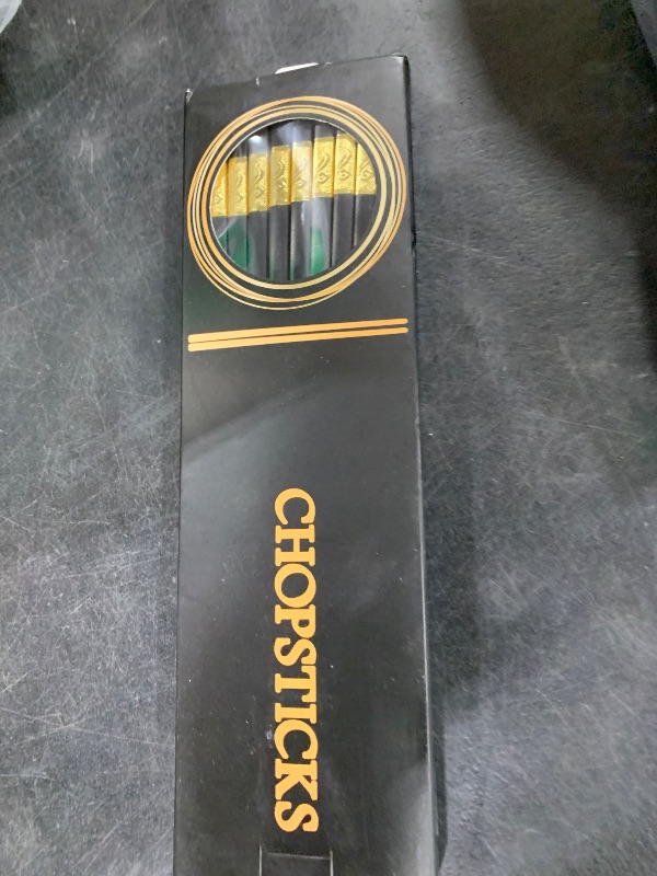 Photo 1 of 10 Pairs Fiberglass Chopsticks, GLAMFIELDS Reusable Japanese Chinese Korea Chop Sticks Dishwasher Safe, Non-slip, 9 1/2 inches Gold