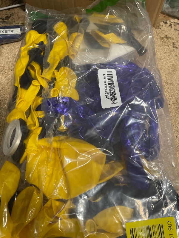 Photo 1 of **PARTIAL SET/ MISSING PIECES*** Purple and Yellow Balloon Arch Kit,Basketball Balloons with Gold Purple Star Foil Balloons,for Boys Basketball Party Sport Theme Birthday Graduation Anniversary Wedding Baby Shower Decorations