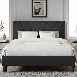 Photo 1 of Queen Bed Frame with Headboard, Bed Frame Queen Size with Wood Slats Support,Linen Upholstered Adjustable Headboard, No Box Spring Needed, Heavy Duty Feet, Easy Assembly **NO HEADBOARD ***