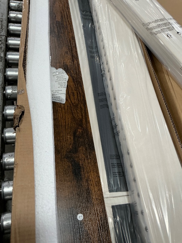 Photo 1 of ****1/2 CARTON****
DWVO King Size Bed Frame with 4 Storage Drawers and RGB LED Lights, Velvet Upholstered Platform Bed with Charging Station and Storage Headboard, No Box Spring Needed, Noise-Free, Easy Assembly, Beige 