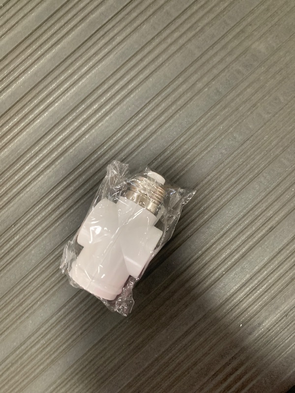 Photo 1 of 1, Light Socket to Plug Adapter, Convert E26 Light Socket to 3-Prong Outlet Adapter and Light Bulb Socket (White)