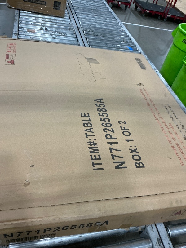 Photo 1 of ****BOX 1OF 2 ***********T4TREAM 63" Fluted Oval Dining Table for 4-6, Mid-Century Modern Kitchen Table with Thickened Edge & Semi-Cylindrical Base, Wood Table for Dining Room/Kitchen/Home Office, Natural Oak (Table Only)