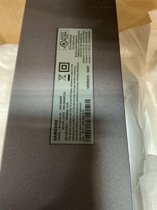 Photo 1 of  ***TESTED WORKS**

Samsung Q990F 11.1.4ch Q Series Subwoofer + Rear Speaker, Wireless Dolby Atmos, Q-Symphony, Game Mode Pro, Adaptive Sound (HW-Q990F, 2025)