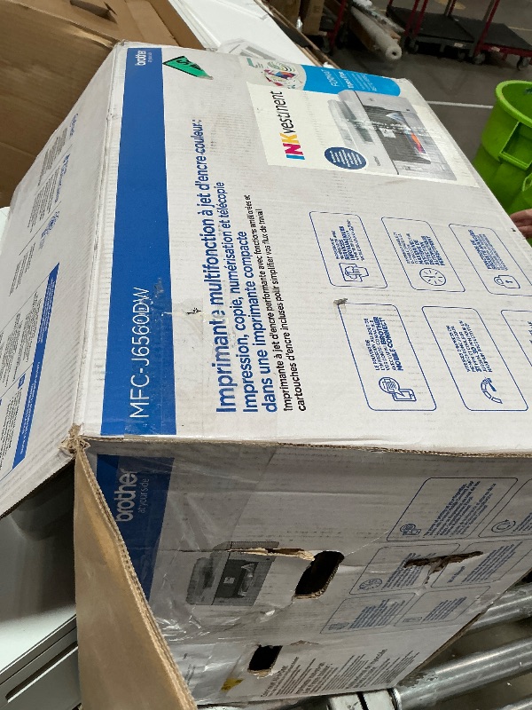 Photo 1 of **TESTED DID NOT TURN ON**
Brother INKvestment 6560 Wireless Color Inkjet All-in-One Printer with 11”x17” Capabilities and 2.7” Color Touchscreen | Includes Refresh Subscription Trial(1) (MFC-J6560DW)