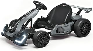 View 1 of ***ONE BATTERY ***NOT FULLY TESTED**
Blitzshark 24V Kids Go Kart 300W Drift Kart Powerful Electric Pedal Kart Outdoor Race Toy, with 2X150W Strong Motor, 7AH Big Battery, EVA Tires, Drift/Sports Mode, Brake Pedal, Length Adjustment, Gray